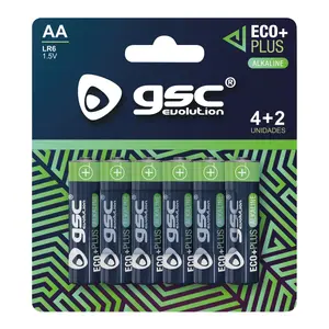 GSC EcoPlus Sārmu baterija LR6 AA 1.5V 6 gabalu iepakojums