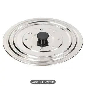 Vassary Universal Stainless Steel Lid for Pots and Pans Ø22 24 26 cm 260 mm