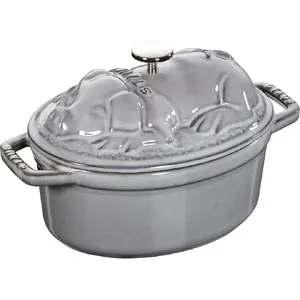 Oval cast iron pot Staub - 1 liter, graphite