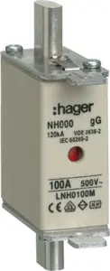 Hager LNH0100M плавкая вставка NH000 100A 500V gG 21x79x58.5 мм
