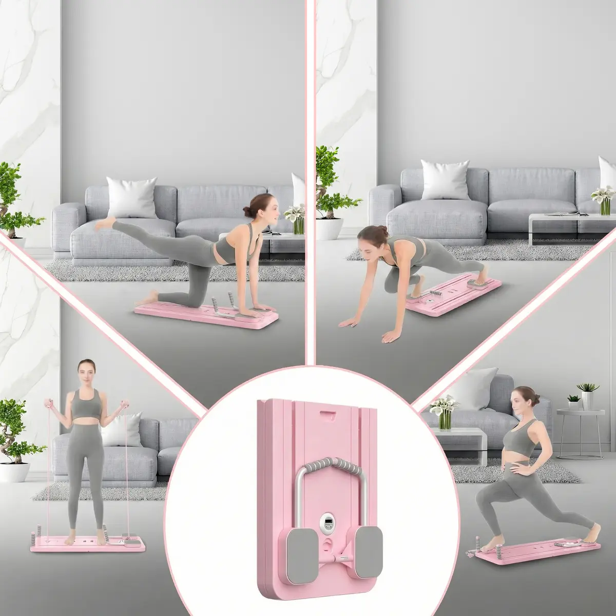 Extralink Pilates dēlis rozā reformer Photo 2