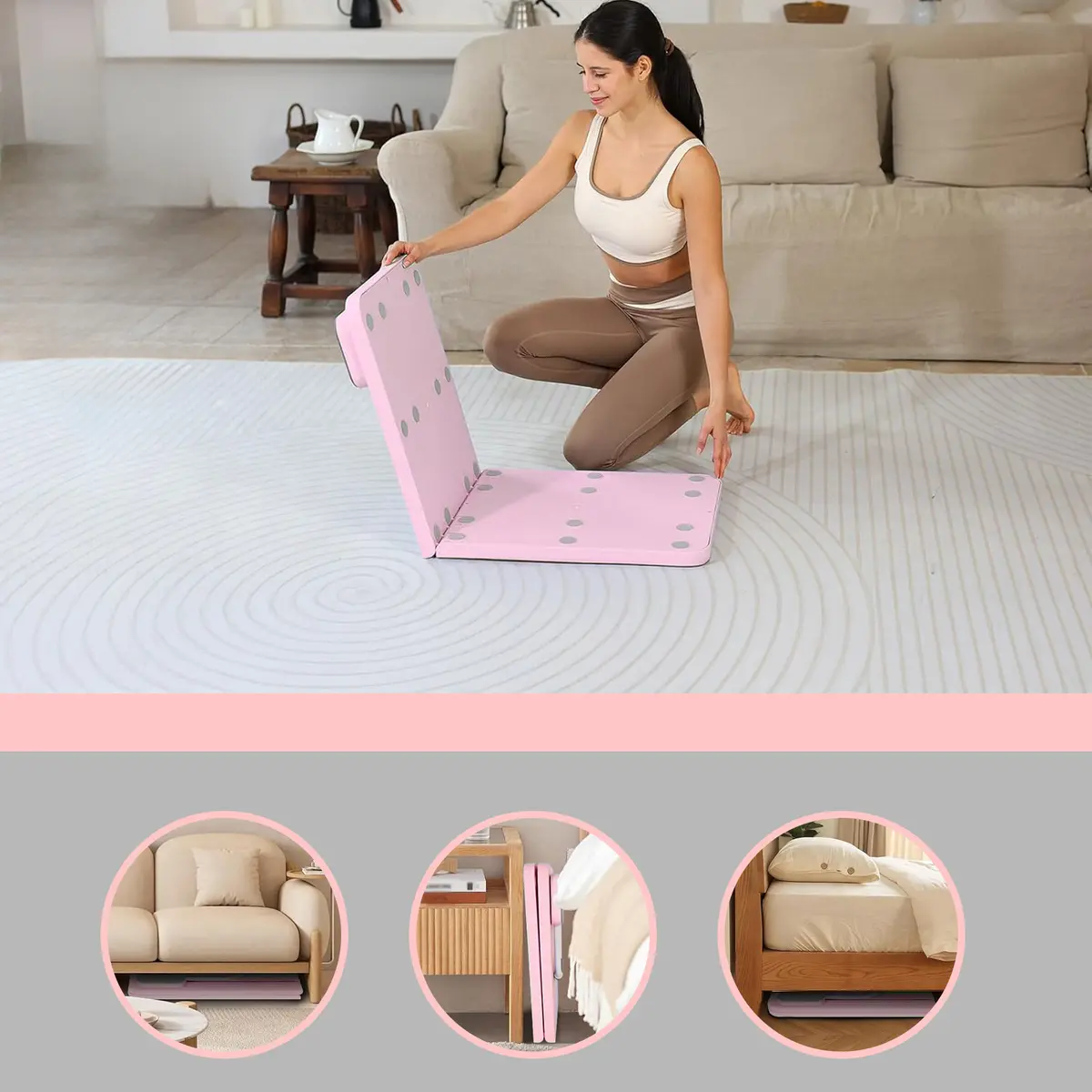 Extralink Pilates dēlis rozā reformer Photo 6