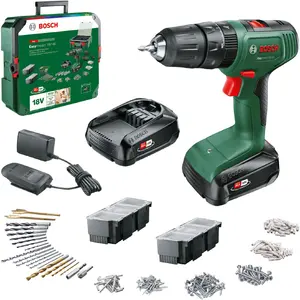 Аккумуляторная ударная дрель Bosch Power Tools EasyImpact 18V-40 с SystemBox зелено-черная 2x Li-ion аккумулятора 1.5Ач POWER FOR ALL ALLIANCE