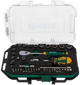 Hedootools SATA ST109200 Tool Set with 49 Sockets and Bits 1/4" and 120XP Quick-Release Ratchet