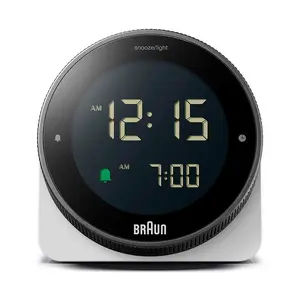 Braun BC24 Digital Alarm Clock with Rotating Bezel Backlight and Snooze Function