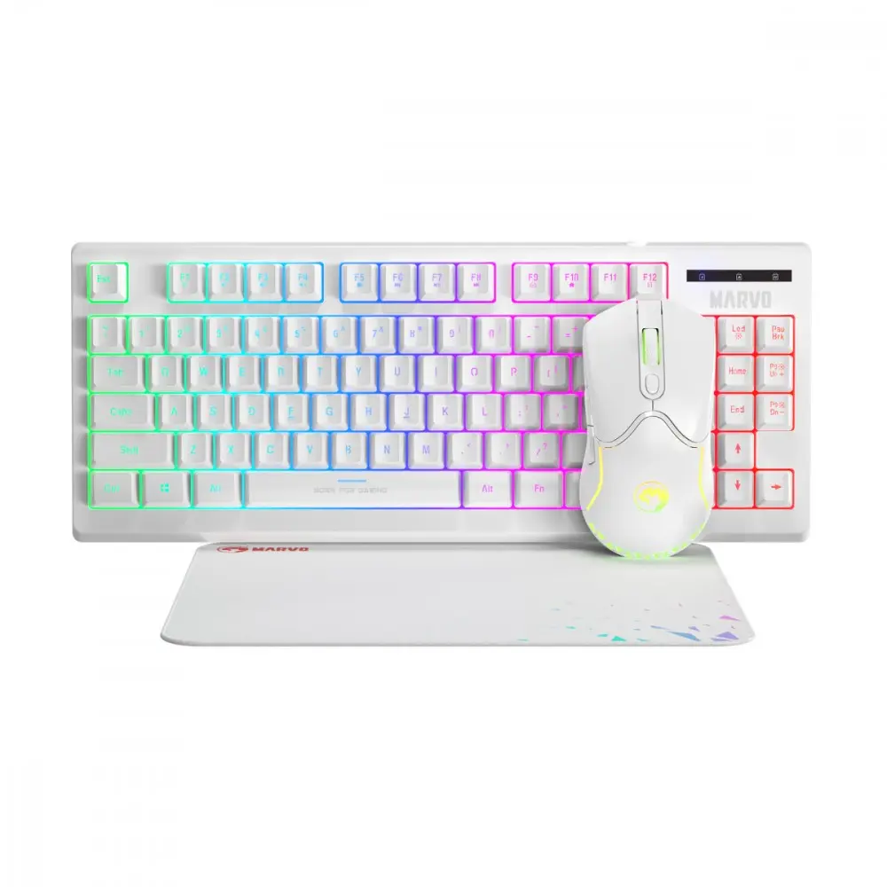 Игровой набор Marvo LOOT 30 White клавиатура мышь коврик Photo 7