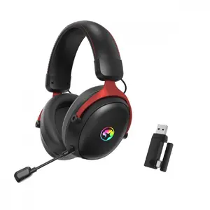 Marvo Tactic X Pro bezvadu spēļu austiņas melnas ar 7.1 telpisko skaņu 53 mm draiveriem un trīs režīmu savienojumu