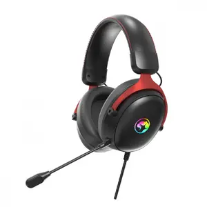 Marvo TACTIC X vadu spēļu austiņas melnas ar virtuālo 7.1 skaņu 53 mm skaļruņiem noņemamu omnidirekcionālu mikrofonu un RGB apgaismojumu