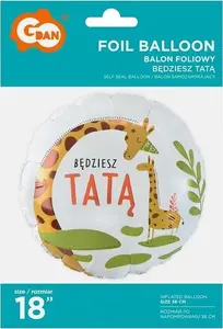 Фольгированный шар GoDan Będziesz Tatą для объявления о беременности