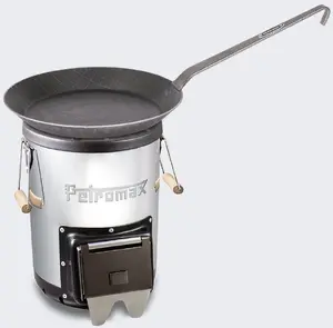 Petromax Rocket Stove RF33 and Cast Iron Frying Pan 24 Set