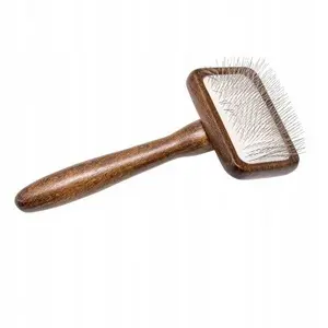 IDEAL Rectangular Slicker Brush for Pets with Beech Wood and Steel Pins