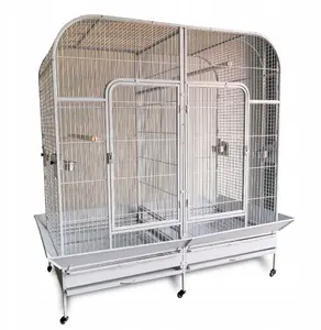 Panama Pet Bird Aviary Silver on Wheels