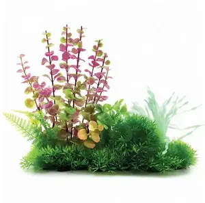 Terra Natura Aqua Natura Plastmasas akvārija augs 12-26 cm zaļš ar sarkanīgām lapām