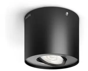 Signify Philips myLiving LED griestu sienas prožektors Phase Melns Dimējams 4.5W 500lm 2700K IP20
