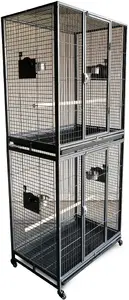 Panama Pet Bird Aviary, dark grey, on wheels