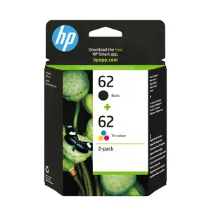HP 62 2-pack Black and Tri-color Original Ink Cartridges Standard Yield Multi pack