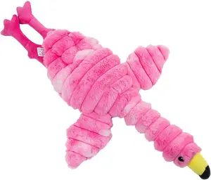 Barry King Plīša suņu rotaļlieta Flamingo ar pīkstuli un čaukstošu papīru BK-15045