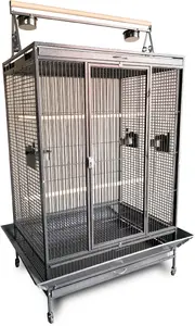 Panama Pet Bird Aviary Dark Grey on Wheels