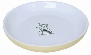 Nobby Crazy Cat keramikas bļoda kaķiem 14 cm 120 ml dzeltena