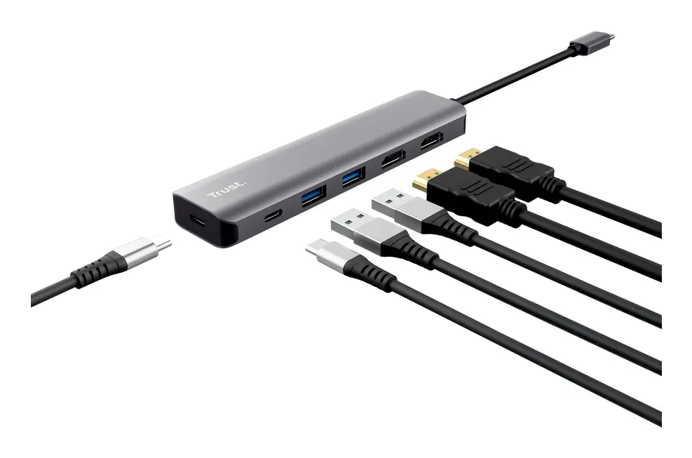 TRUST Dalyx USB-C Multiport Adapter Grey Photo 6