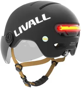 Livall Urban Smart Helmet Size 54-58 cm with LED Light Fall Sensor SOS and Visor