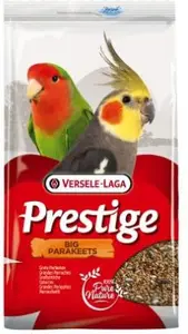 Versele-Laga Prestige Big Parakeets NIMFA Putnu barība 4 kg papagailis dzeltenā prosa lobītas auzas sarkanā prosa saflors kanāriju sēklas