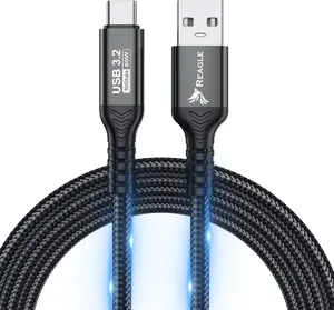 Kabel USB Reagle USB-A - USB-C 1 m Czarny (RUCA100P)