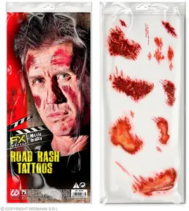 Widmann Skin Scrape Tattoos temporary body art for costume and party makeup