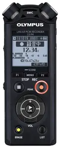 OM System LS-P5 melns diktofons ar bezvadu saskarni FLAC LPCM MP3 atbalstu un 149 h maksimālo ierakstīšanas laiku