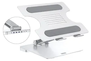 AVELI DESQ 6 Ports Laptop Stand for up to 15.6 Inch Laptops with Aluminum Foldable Construction HDMI USB 3.0 and USB-C Ports