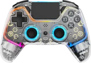 DELTACO GAMING Wireless Game Controller for PS4 Pro with RGB Touchpad and Macro Buttons