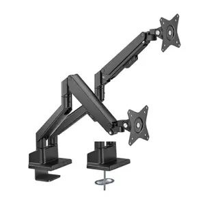 Brateck LDT62-C024 Dual Monitor Desk Mount with Gas Strut for 17"-32" Screens Side by Side Matte Black