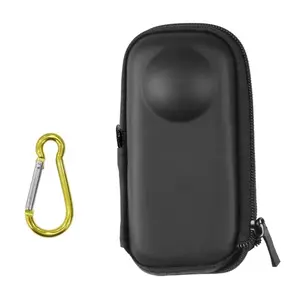 Puluz futrālis priekš Insta360 X4 un X5 Melns ūdensizturīgs PU materiāls Izmēri 15.0 x 7.0 x 4.5 cm