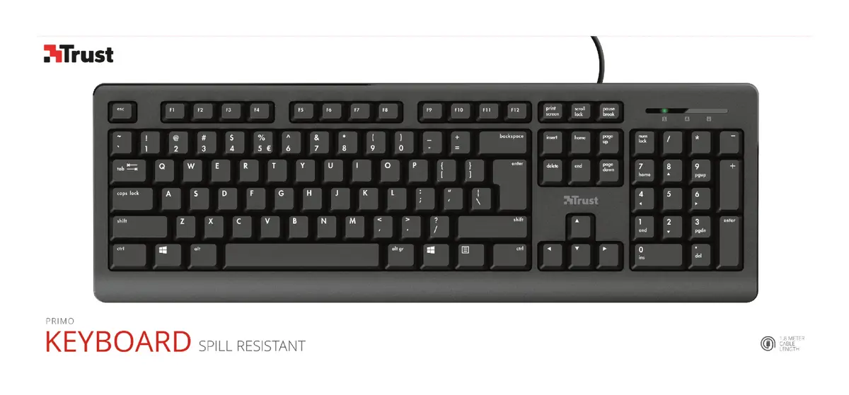 Trust Primo Keyboard USB German Black Photo 11