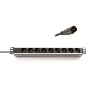 19 дюймов распределительная панель 9x230V 1U IEC320 C14 2.5м блок розеток с французскими розетками и светодиодным индикатором