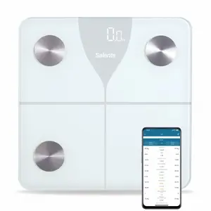 Salente SlimFit Viedie personīgie diagnostikas fitnesa svari Bluetooth baltā krāsā