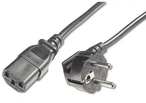 Силовой кабель для компьютера или монитора 230В 1.5 м CEE 7/7 на IEC 320 C13 черный 3x0.75мм2 10А