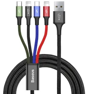 Baseus KB2L435A12BK Кабель для мобильного телефона 1.2 м USB A на 2 x Lightning и Micro-USB B и USB C Черный Синий Зеленый Красный