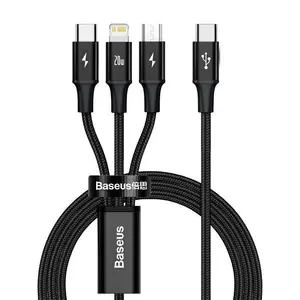 Baseus Rapid 3-in-1 USB cable 1.5 m USB A to USB C Micro USB Lightning 20W Black