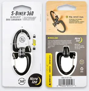 NITEIZE SBlr3-01-R3 S-Biner 360 SlideLock Carabiner Size 3 Black