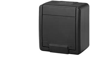 Elektro-Plast AQUANT 2K Uz virsmas montējama vienas ligzdas rozete ar zemējumu 2P+Z IP55 antracīts 5041-17