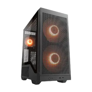 Cougar MX600 MAX RGB Midi Tower Computer Case Black with ATX Micro ATX Mini-ITX Support USB-C and Pre-installed Fans