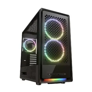 Cougar DUOAIR RGB Midi Tower PC Case Black with ATX Support and Pre-installed Fans
