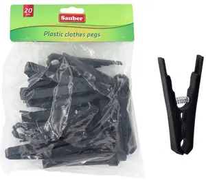 Baby Art plastic clothes pegs, black, 20 pieces