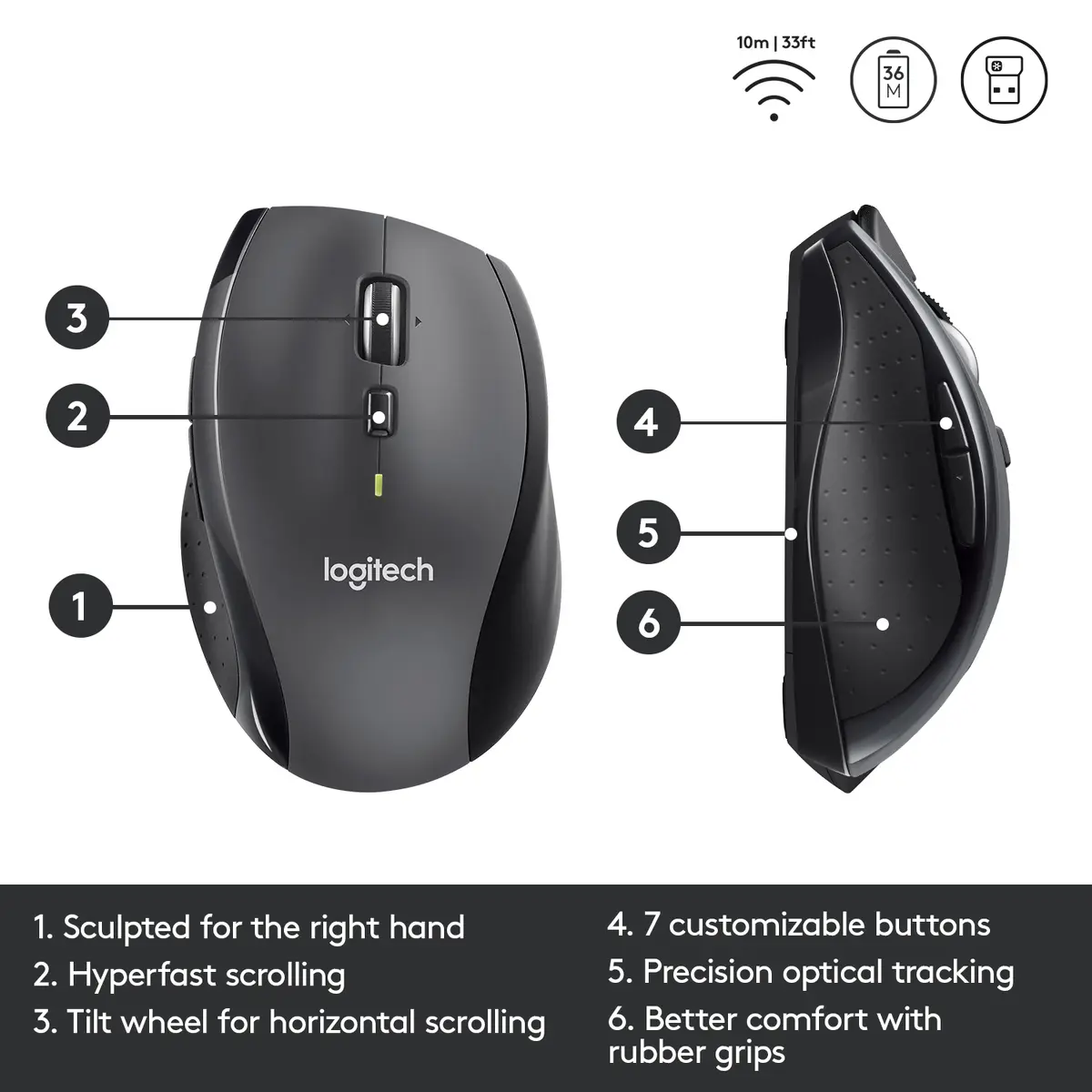 Беспроводная мышь Logitech Marathon Mouse M705 Photo 13