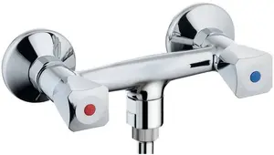 Ideal Standard Børma Standard Two-Handle Shower Mixer Tap with 3/4" Top/Bottom Shower Outlet without Connectors and Rosettes