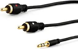 e p BS 113 S audio cable 1.5 m 3.5mm to 2 x RCA black male connectors gold plated contacts