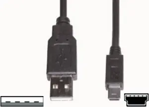 e+p CC 534 USB Cable 1.5 m USB A to Mini-USB A Male to Male Black
