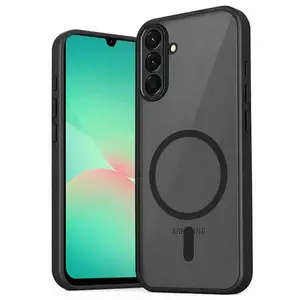 Fusion Matte MagSafe tālruņa vāciņš Samsung Galaxy A57 melns saderīgs ar MagSafe un bezvadu uzlādi matēta aizmugure elastīgs TPU rāmis