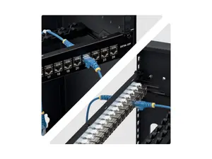 StarTech C6APANELSTP241UFT 24 Port 1U Feed Through Patch Panel with Cable Management Bar